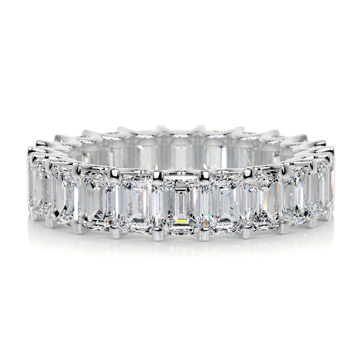 Emerald Full Moissanite Eternity Wedding Ring