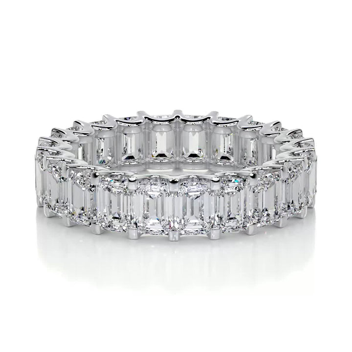 Emerald Full Moissanite Eternity Wedding Ring