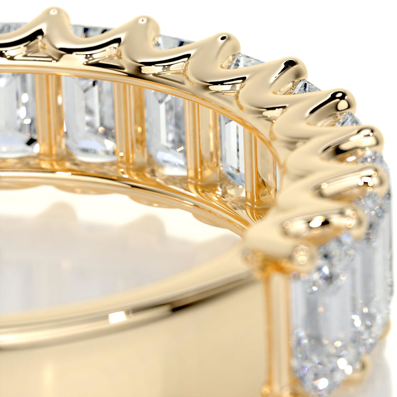 Emerald Half Moissanite Eternity Wedding Ring