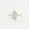 2CT Marquis Cut Moissanite Half Bezel Solitaire Engagement Ring