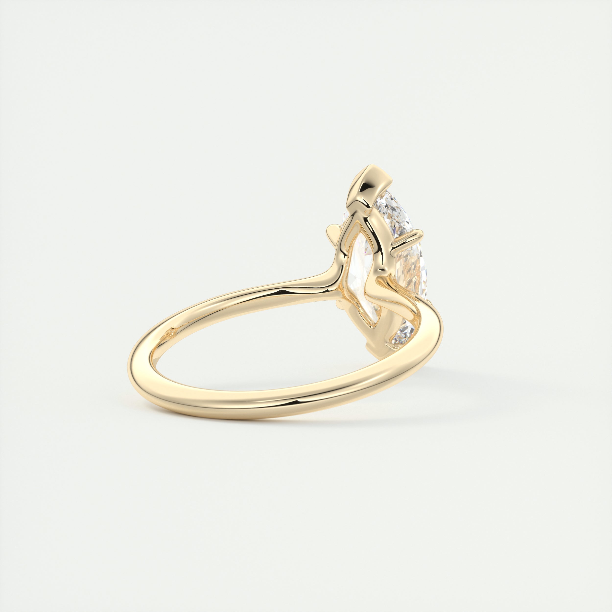 2CT Marquis Cut Moissanite Half Bezel Solitaire Engagement Ring