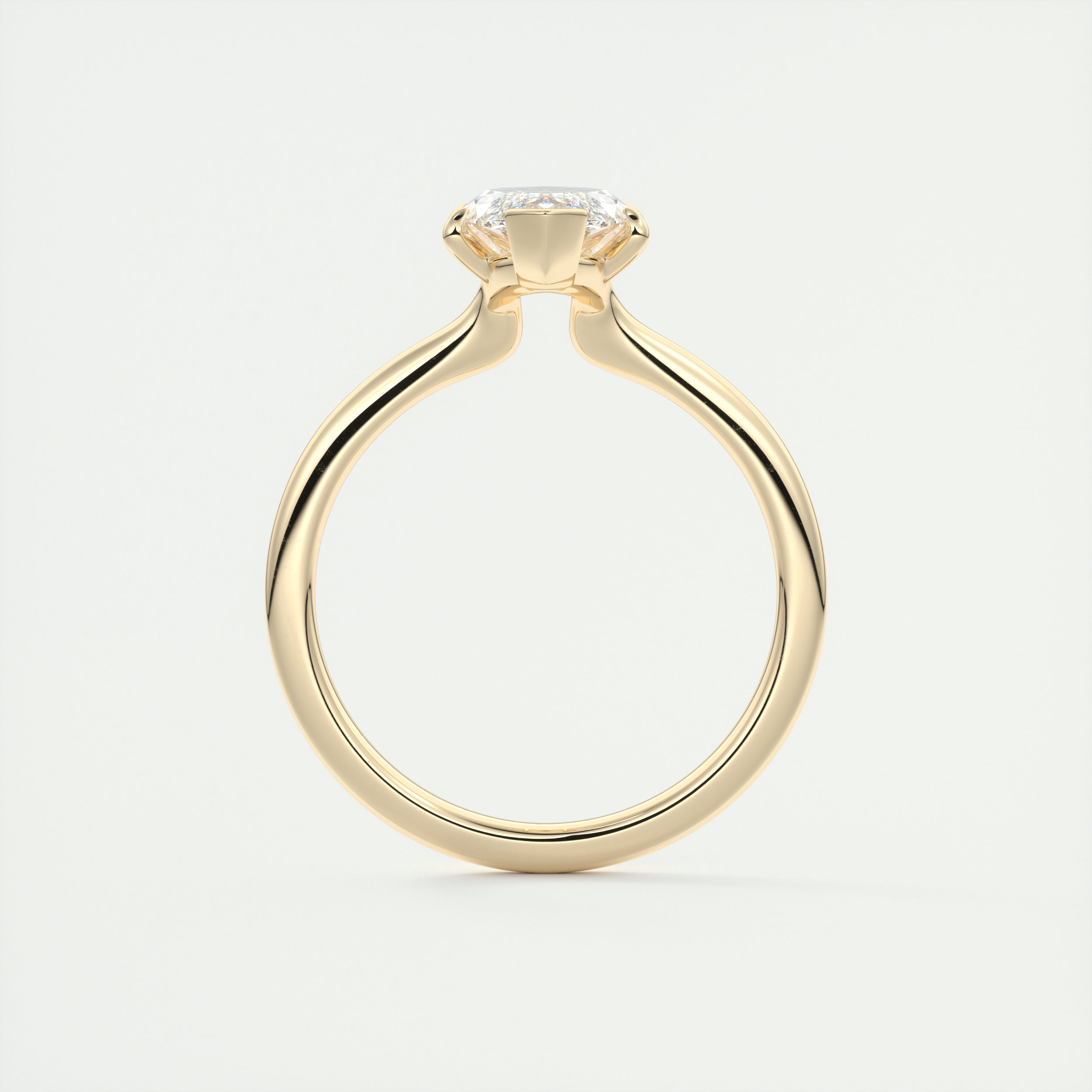 2CT Marquis Cut Moissanite Half Bezel Solitaire Engagement Ring