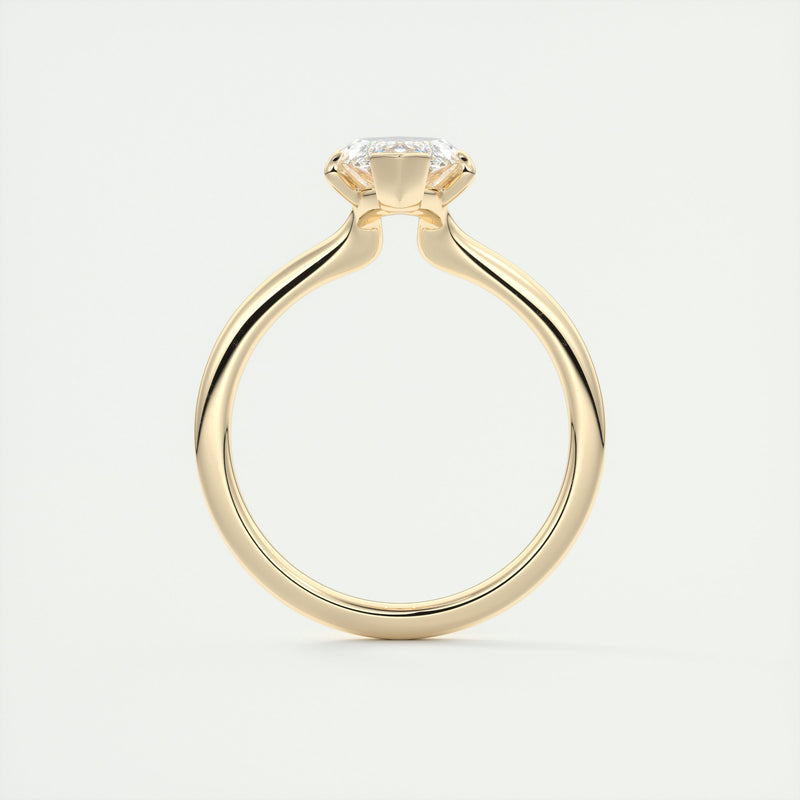 2CT Marquis Cut Moissanite Half Bezel Solitaire Engagement Ring