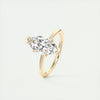 2CT Marquis Cut Moissanite Half Bezel Solitaire Engagement Ring