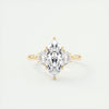 2.0CT Marquise Moissanite 3 Stones Engagement Ring