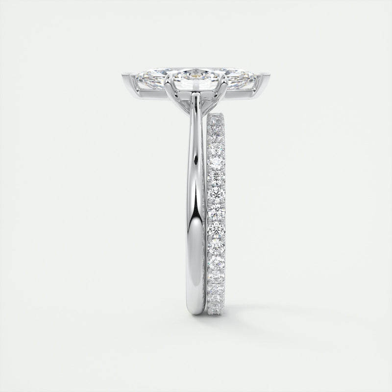 2CT Marquis Cut Moissanite Solitaire Engagement Ring