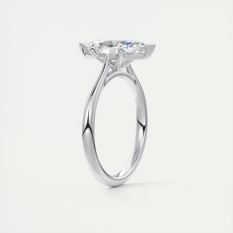 2CT Marquis Cut Moissanite Solitaire Engagement Ring