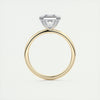 2CT Asscher Moissanite Bezel Solitaire Two Tone Engagement Ring
