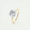 2CT Asscher Moissanite Bezel Solitaire Two Tone Engagement Ring