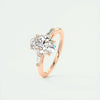 2.2 Ct Oval Baguette Three Stone Moissanite Diamond Engagement Ring