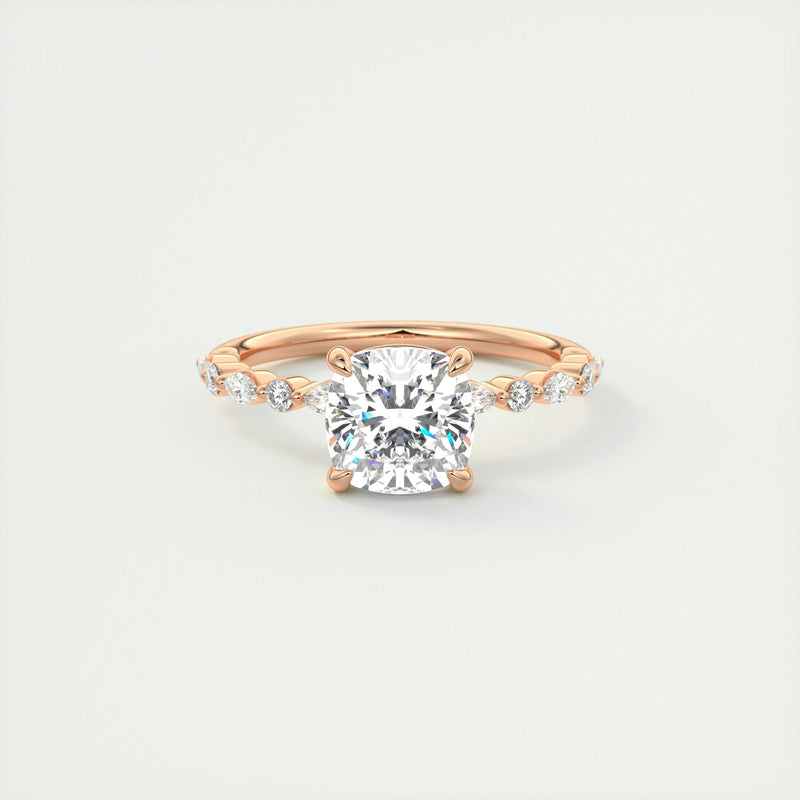 2.35 Ct Round Solitaire with Bubble Moissanite Diamond Engagement Ring