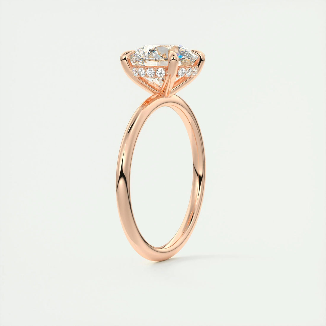2.55 Ct Round Hidden Halo Moissanite Diamond Engagement Ring
