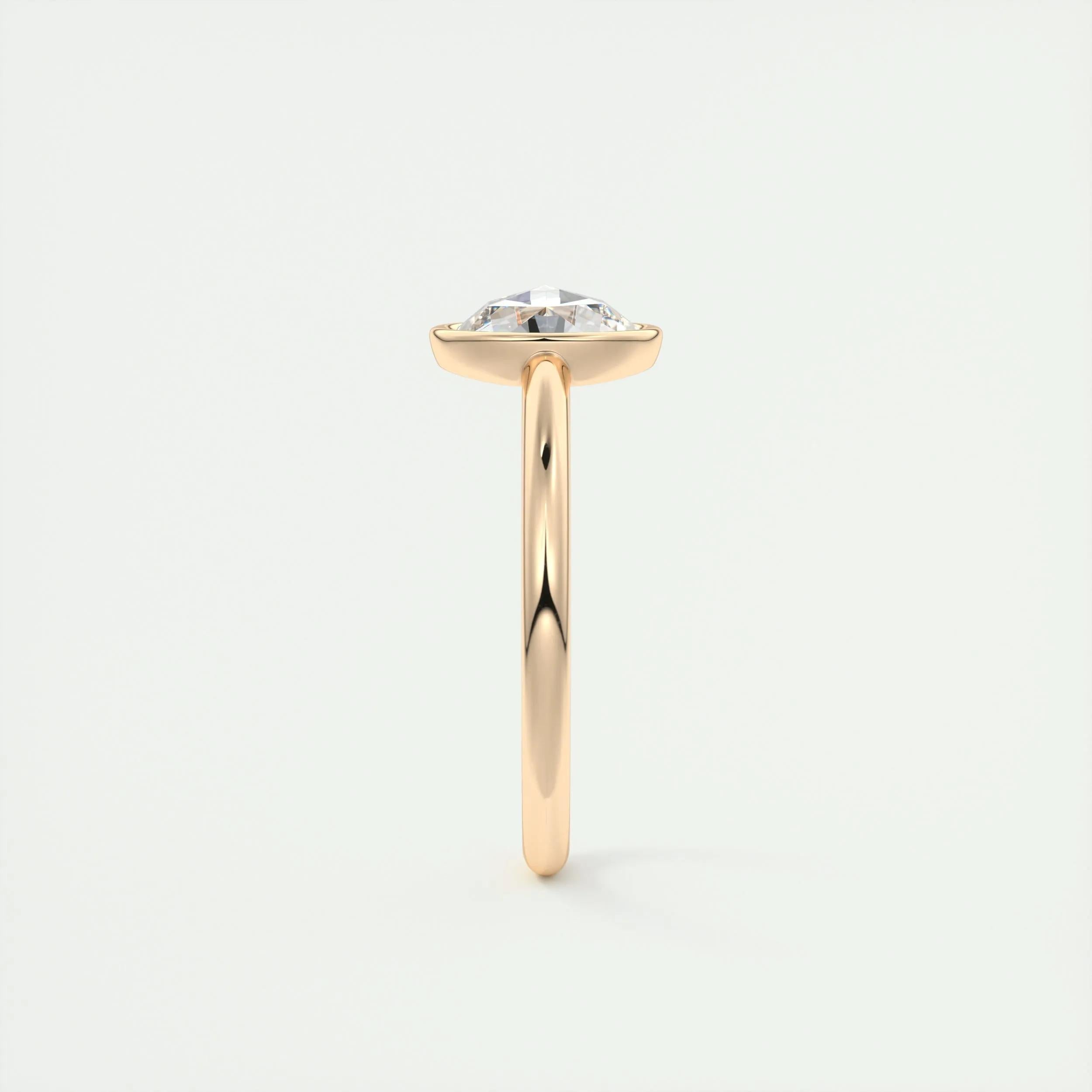 1.8 Ct Rose Cut Round Solitaire Full Bezel Moissanite Diamond  Engagement Ring