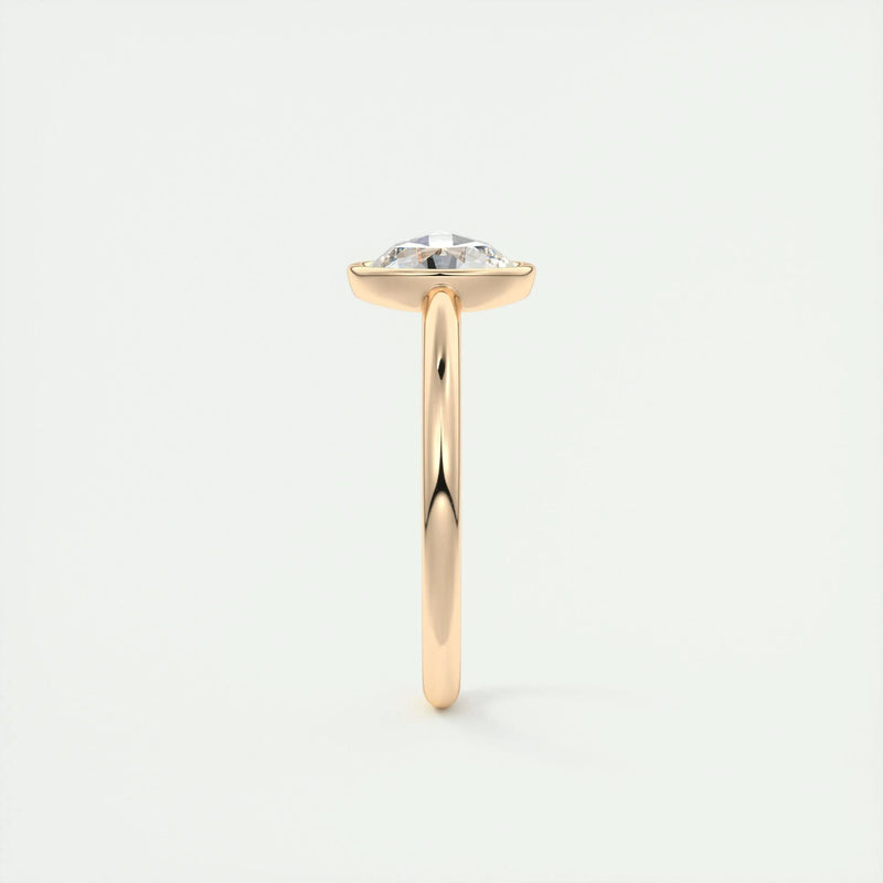 1.8 Ct Rose Cut Round Solitaire Full Bezel Moissanite Diamond  Engagement Ring