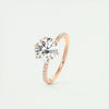 2.0 Ct  Round Cut Pave Moissanite  Diamond Engagement Ring