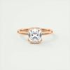 2.0 Ct Cushion East West Half Bezel Solitaire Moissanite Engagement Ring