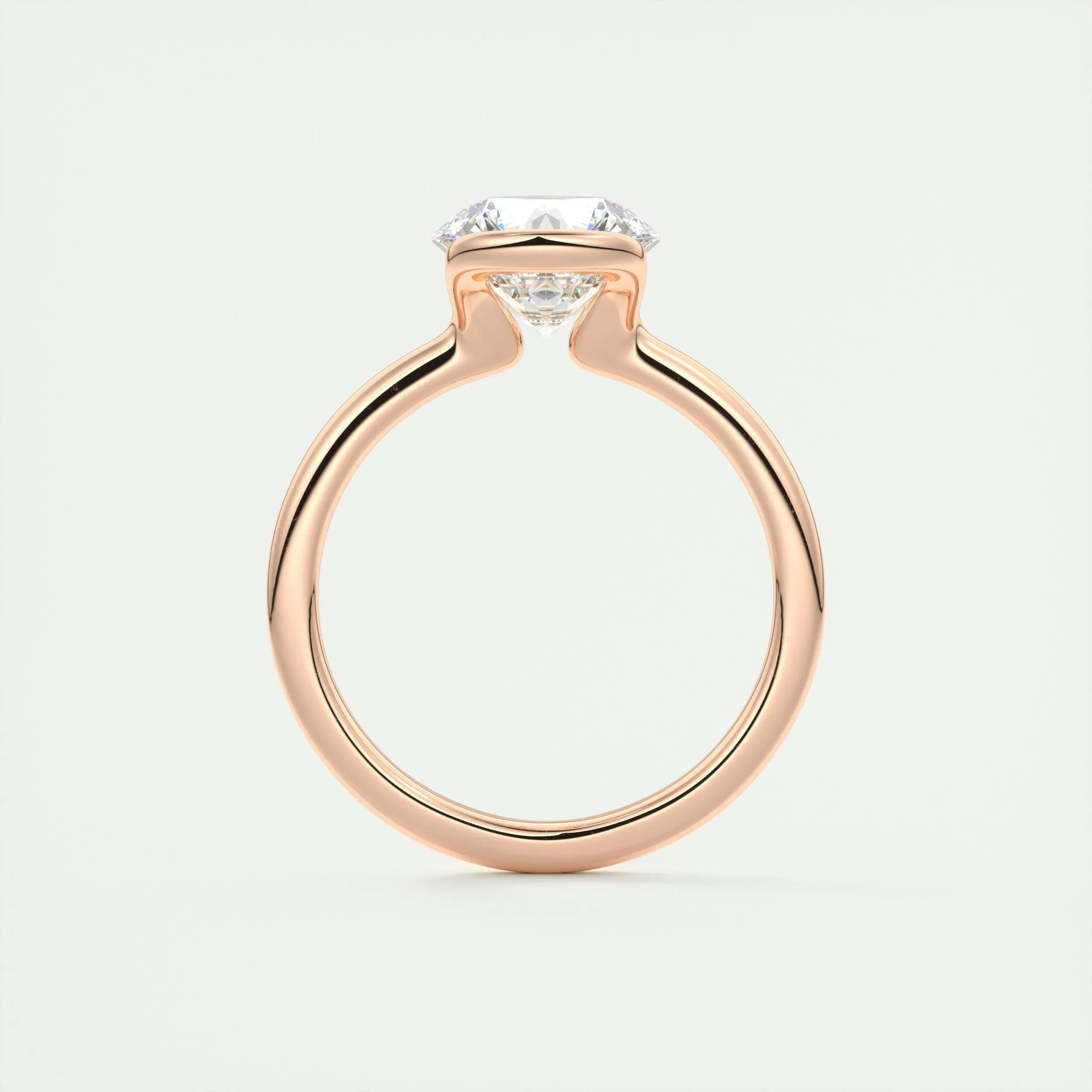 2.1 Ct Round East West Half Bezel Solitaire Moissanite Diamond Engagement Ring