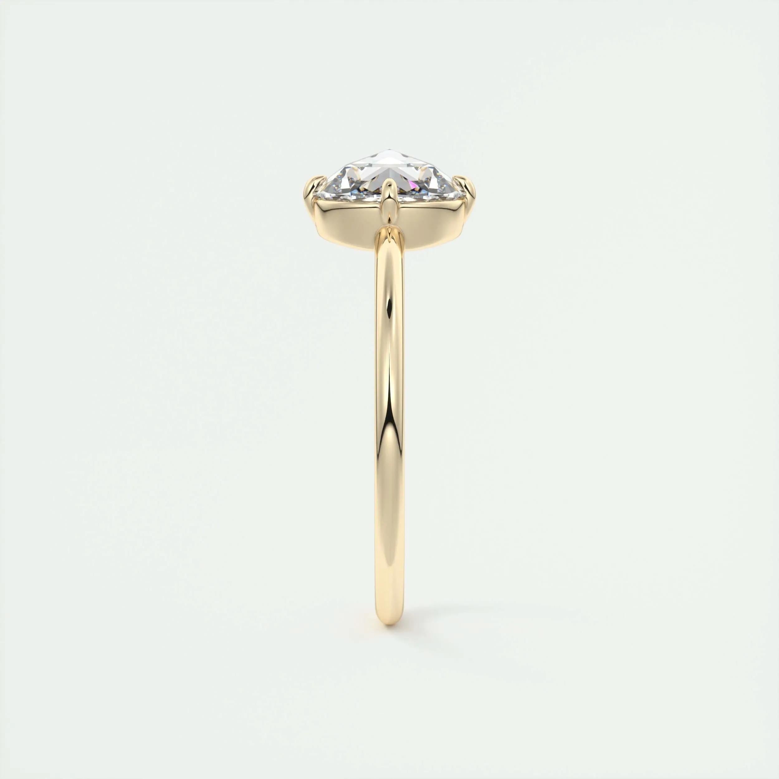 2.15 Ct Rose Cut Solitaire Full Bezel Moissanite Diamond Engagement Ring