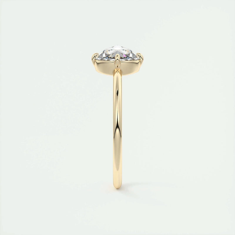 2.15 Ct Rose Cut Solitaire Full Bezel Moissanite Diamond Engagement Ring