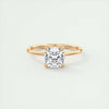 2.0 Ct Cushion Solitaire With Hidden Halo Moissanite Diamond Engagement Ring