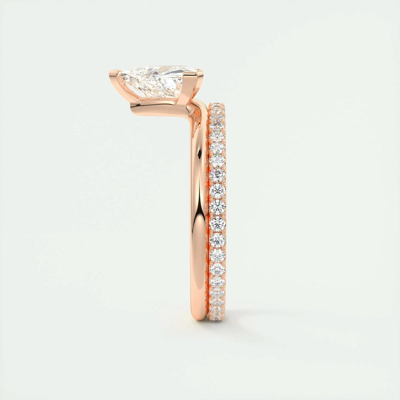 2.1 Ct Trillion Cantilever Solitaire Moissanite Engagement Ring