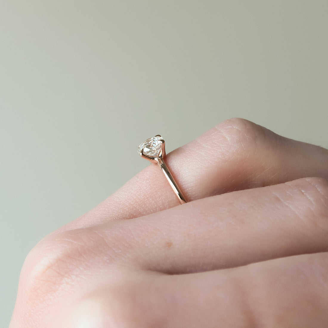 1.0-3.0 CT Round Cut CVD Diamond Solitaire Engagement Ring