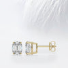 Round Cut Moissanite Drop Diamond Earrings in 10K Gold