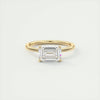 2.0 Ct  Emerald Cut Moissanite Solitaire Diamond Engagement Ring