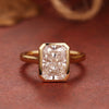 1.0-3.0 CT Radiant CVD Diamond Bezel Solitaire  Engagement Ring
