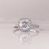 1.50CT Cushion Cut Halo Style Moissanite Engagement Ring