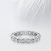 Round Cut Moissanite Bar Set Diamond Wedding Band for Her