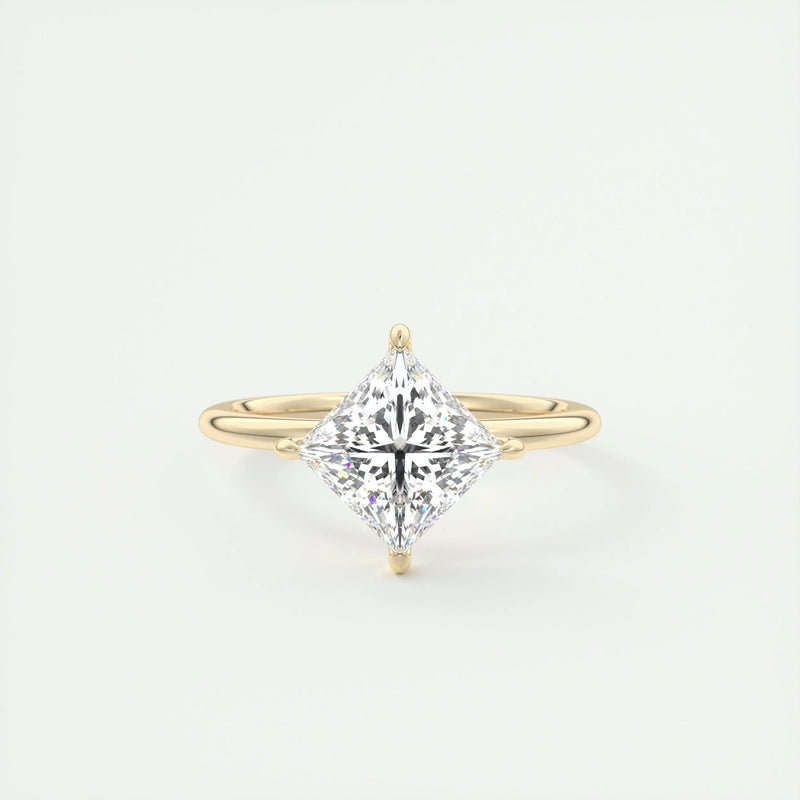 2.0 Ct Princess East West Solitaire Moissanite Diamond  Engagement Ring