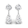 Pear & Round Cut Moissanite Diamond Drop Earrings for Women