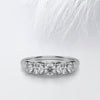 Five Stone Round Cut Moissanite Diamond Wedding Band in White Gold