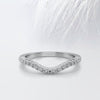 Round Cut Moissanite Curved Diamond Wedding Band for Women