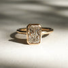 1.50-3.50 CT Radiant CVD Diamond Bezel Engagement Ring