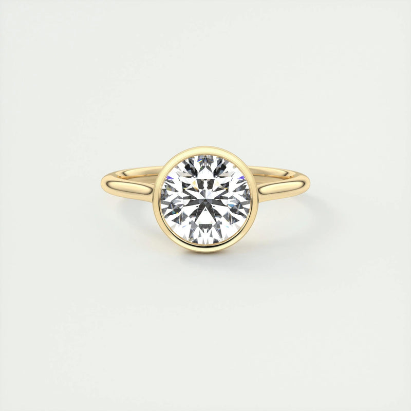 2.2 Ct Round Solitaire Bezel Moissanite Diamond Engagement Ring