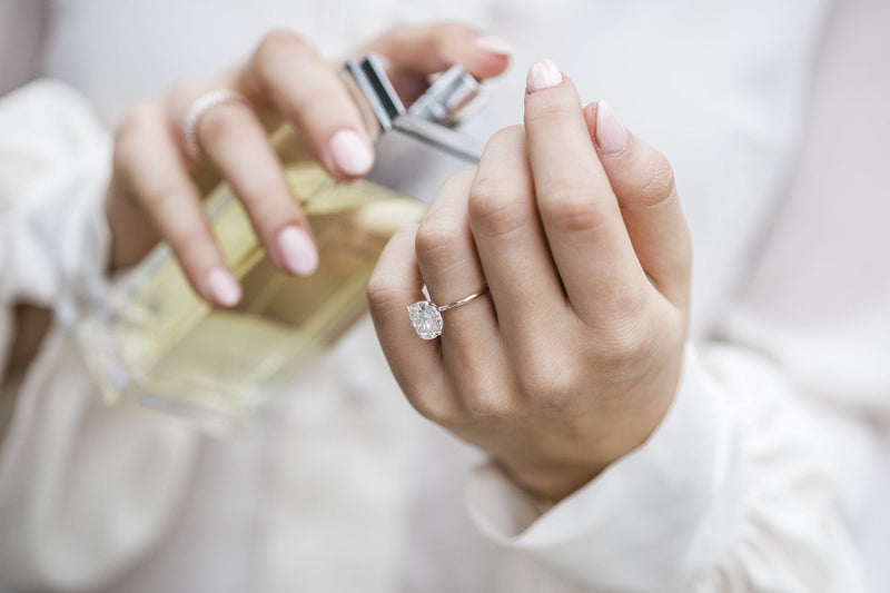 3.20CT Elongated Cushion Moissanite Solitaire Hidden Halo Setting Engagement Ring