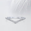 Round Cut Moissanite Curved Diamond Wedding Band in White Gold