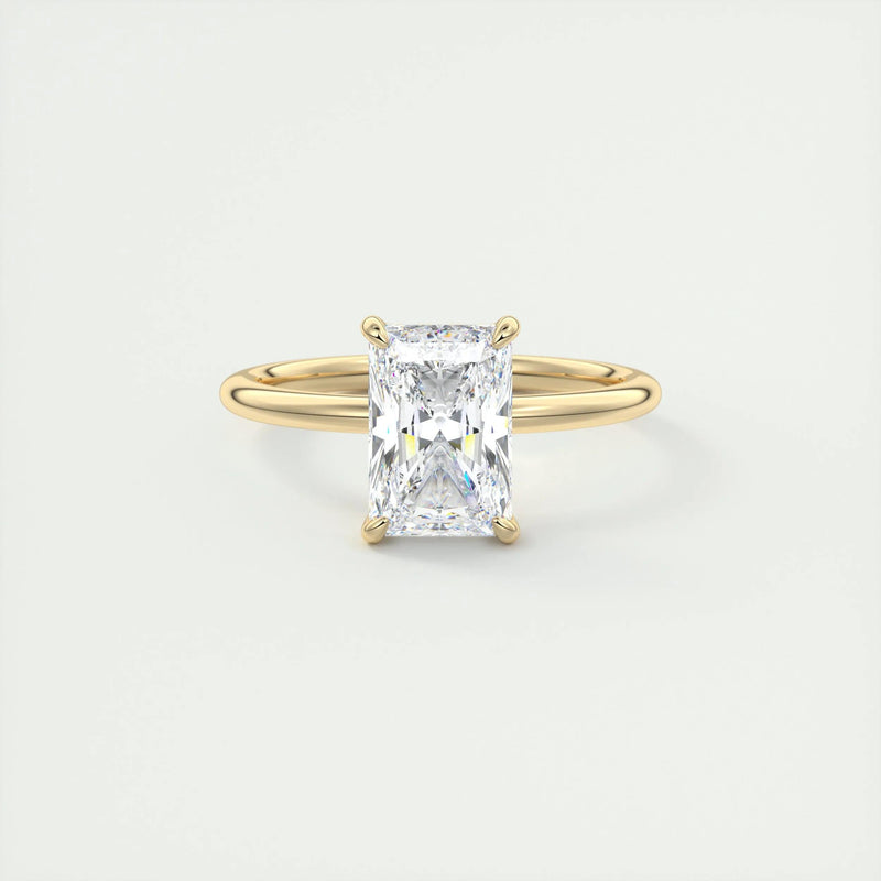 2.0 Ct Radiant Solitaire With Hidden Halo Moissanite Diamond Engagement Ring