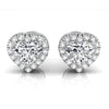 Heart Cut Moissanite Diamond Halo Stud Earrings for Women