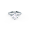2.0CT Round Moissanite Solitaire Pave Setting Engagement Ring