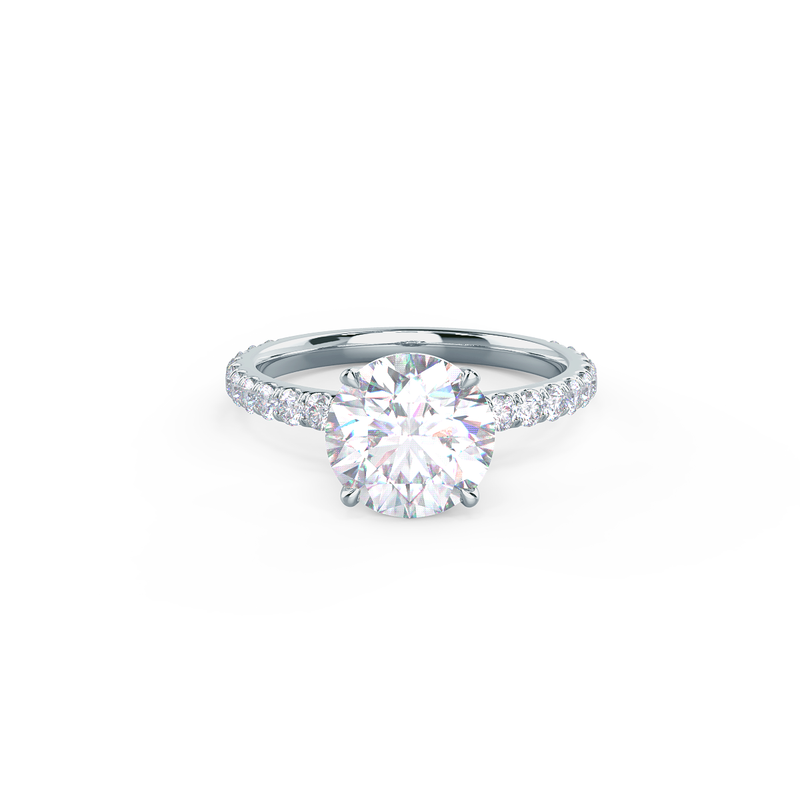 1.50CT Round Brilliant Cut Moissanite Pave Setting Engagement Ring