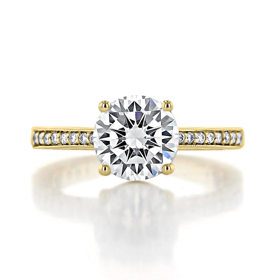 2.0CT Round Cut Moissanite Vintage Style Engagement Ring