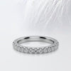 Round Cut Moissanite scalloped pave Diamond Wedding Band