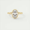 2.0 Ct Oval Solitaire Bezel Moissanite Diamond Engagement Ring