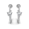 Heart & Round Cut Hoop Moissanite Diamond Earrings for Women