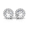 Round Cut Moissanite Halo Diamond Stud Earrings for Her
