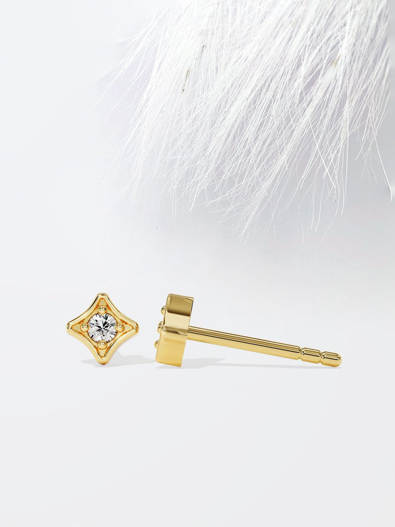 Round Cut Moissanite Tiny Diamond Earrings for Women