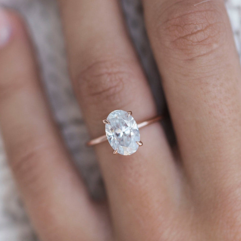 2.70CT Oval Cut Moissanite Solitaire Engagement Ring